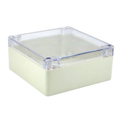 Abs enclosure molded white 122x120x55 - clear lid 11-93t