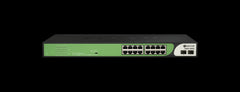 BDCOM 16-Port Gigabit PoE Switch (16-Port PoE + 2-Port Gigabit SFP) 180W PoE Budget
