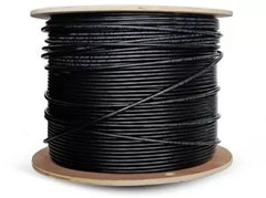 Essential CAT5 UV Outdoor Ethernet Cable 500m Black Solid Copper SF/TP Roll | CAT5U-500-GEN-SC