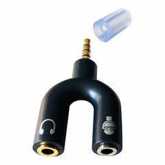 ADAPTOR - 3.5MM STEREO JACK TO 1 x HEADPHONE AND 1 x MIC