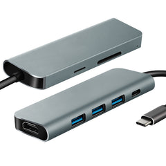ADAPTOR USB C HUB 7-IN-1 (HDMI X 1-USB3 X 3-DP X 1-SD X 1-TF X 1)