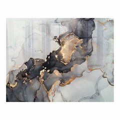 DECORATIVE GLASS WALL TILE 898MM X 700MM INK CONTRAST