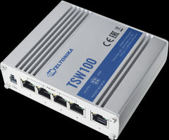 Teltonika Industrial Unmanaged 5 Port PoE+ Ethernet Switch | TSW100
