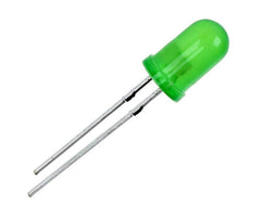 Led 5mm rnd di-green 130mcd 571nm 30deg short feet - debulk 180456