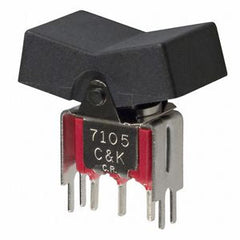Rocker switch spdt (on)-off-(on) pcb 7105j3v6q-2