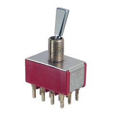 Mini toggle switch 4pdt on-mom pcb 7408p3ycq