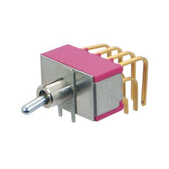 Mini toogle switch 4pdt r/a on-on pcb 7411md9av2ge