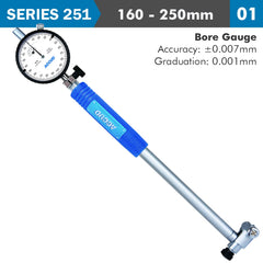 PRECISION DIAL BORE GAUGE 160-250MM 0.007MM ACC. 0.001MM GRAD.