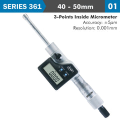 DIG. 3 POINTS INSIDE MICROMETER 40-50MM 0.005MM ACC. 0.001MM RES.