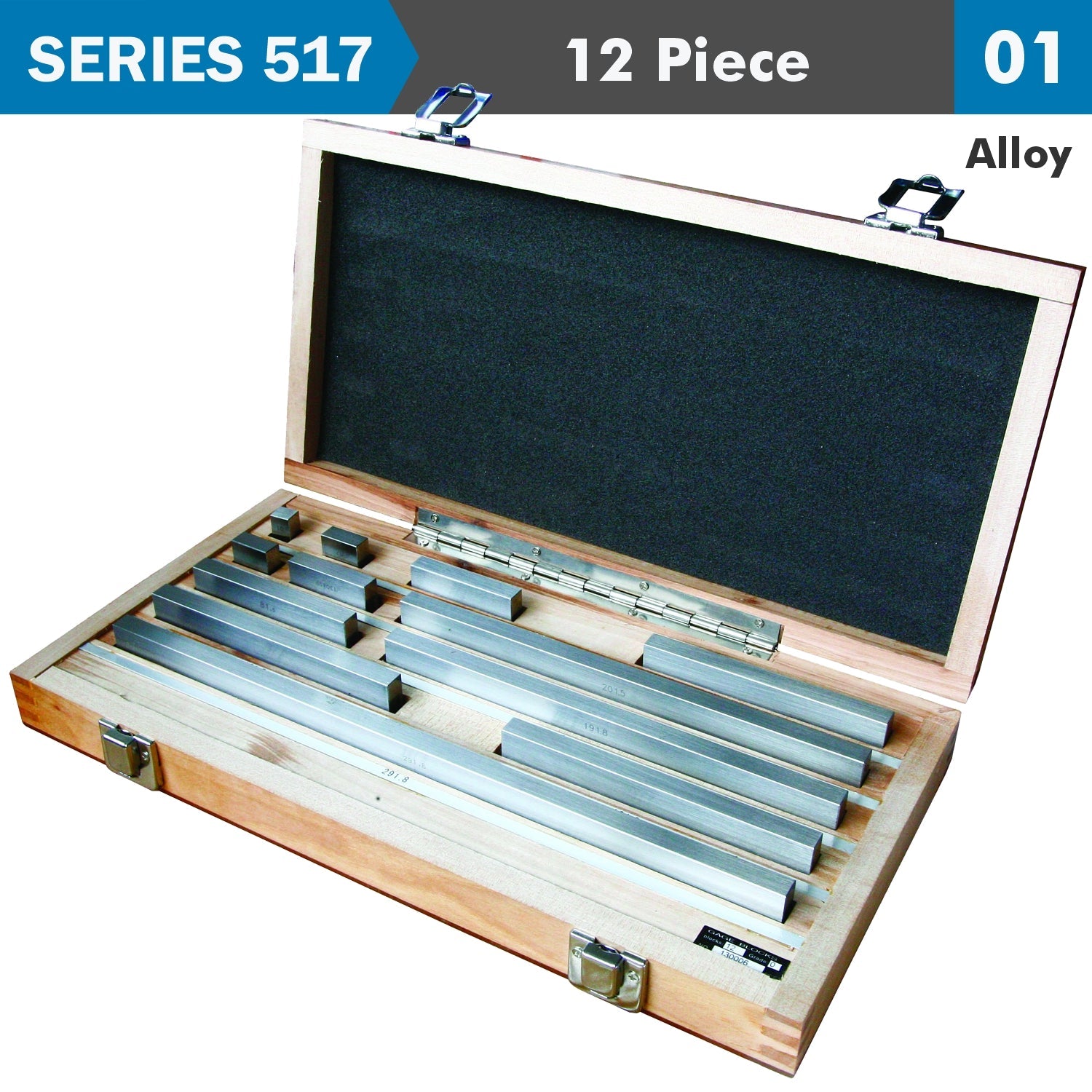 GAUGE BLOCK SET ALLOY STEEL 12PC 10-291. 8MM ISO3650 GRADE 0
