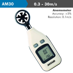 DIGITAL ANEMOMETER 0.3-30M/S 5% ACC. 0.M