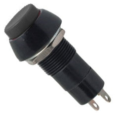 Push button switch n.o. spst 3a black solder m12 d=19.5mm l=38 b165m-black