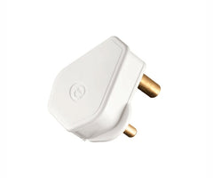 Mini mains lighting plugtop 5a/6a 250v white c1049p