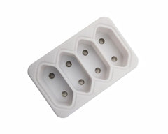 Adaptor 16a plug to 4 x 2 pin euro white c2004p