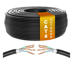 Cat6 ftp ethernet cable cca 8c solid black - 100m/roll 18102223