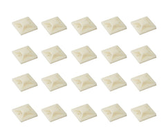 Adhesive cable tie mount 19x19mm white - 500p/b cm-19