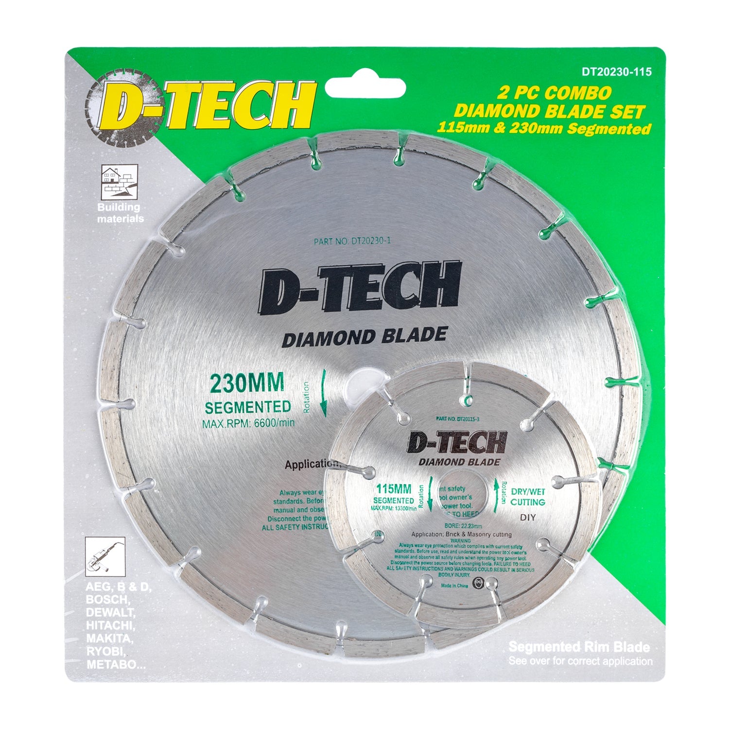 DIAMOND BLADE 230MMX22.22MM+115MMX22.2MM SEGEMENTED