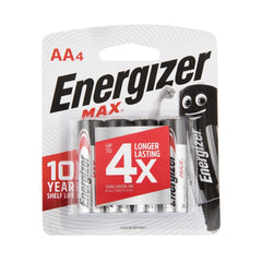 ENERGIZER MAX AA - 4 PACK (MOQ 12)