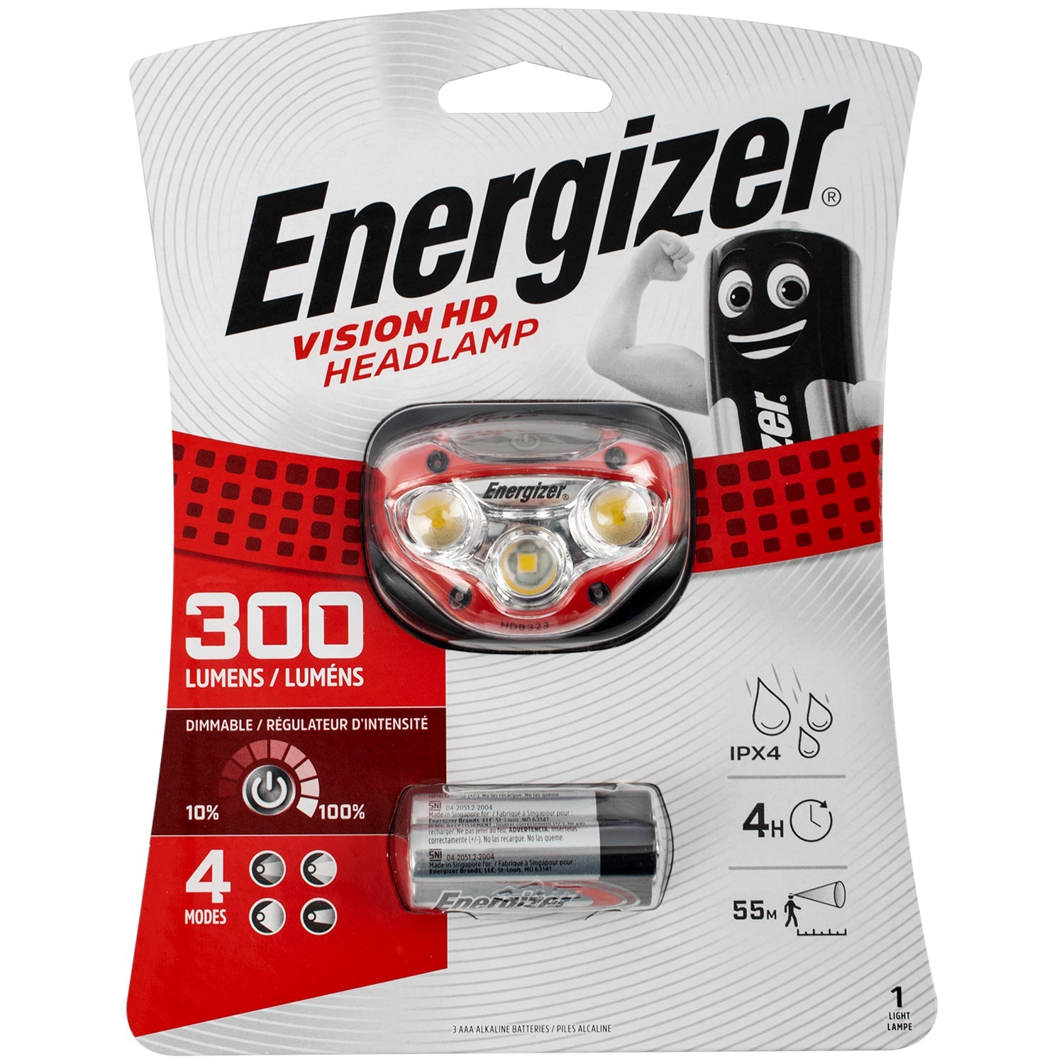 ENERGIZER 300LUM VISION HD HEADLIGHT RED