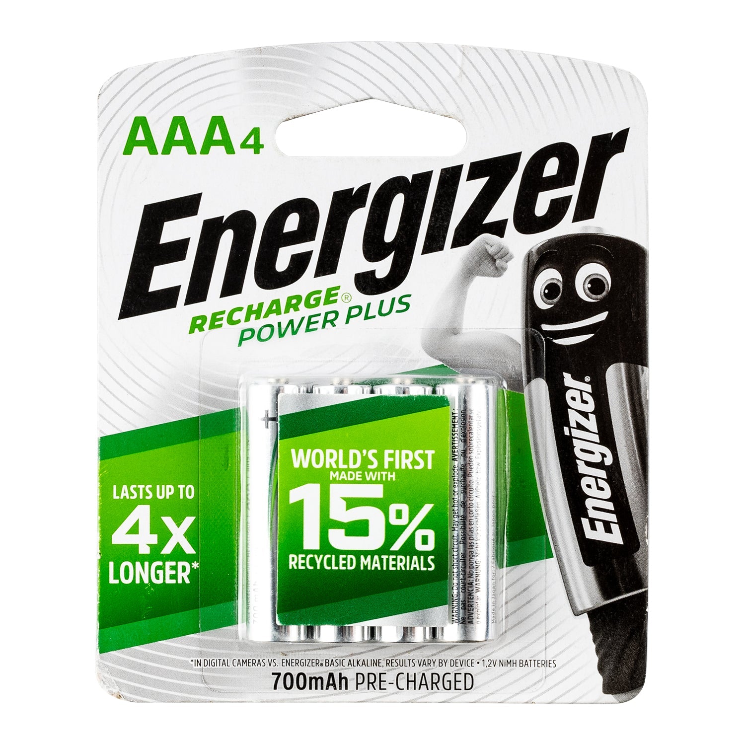 ENERGIZER RECHARGE 700mAh AAA - 4 PACK (MOQ6)