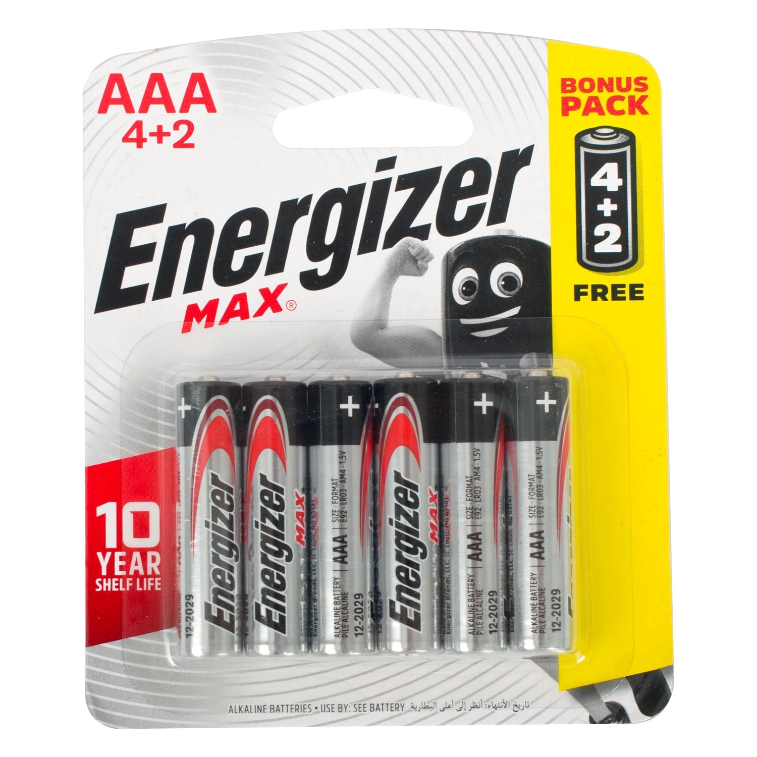 ENERGIZER MAX AAA - 6PACK 4+2 FREE