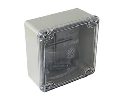 Enclosure pvc fixed clear lid 120x120x58mm IP66 EH-J17-FLC