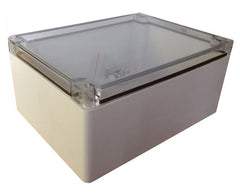 Enclosure grey base & clear lid 200x120x90mm enl201209c