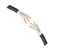 Cat6 ftp ethernet cable cca 8c solid black - debulk 18102223