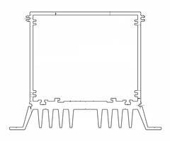 Aluminium profile black anod. 149x116x3000mm h11859-6063t6-3m-25ublk