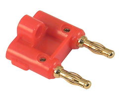 Adapter banana socket dual plug red k2155-red