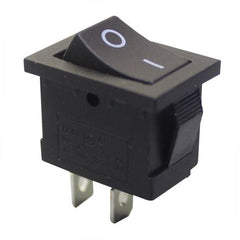 Rocker switch mini spst 6a black p/fit 13x19mm - debulk kcd1-2-101