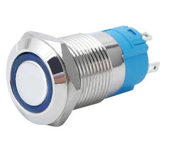 Push button switch 1xno/nc spdt 5a 12v m22 d=25 l=35 latching blue las3-22f-w11el-bl
