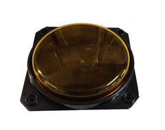 Led fixture bk w/amber lens 150x150x15mm lbbl base-bk-am-len