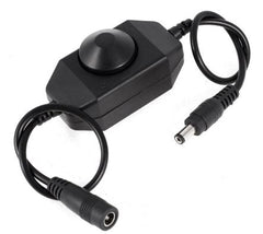 12vdc led dimmer stepless 5.5x2.1mm blk dc line dimmer