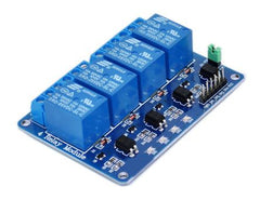 4-ch relay 5v coil, blue, trigger low, md0009 (5vdc coil)