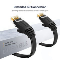 UGREEN NW102 Cat6 U/UTP Flat Ethernet Cable 1m - Black