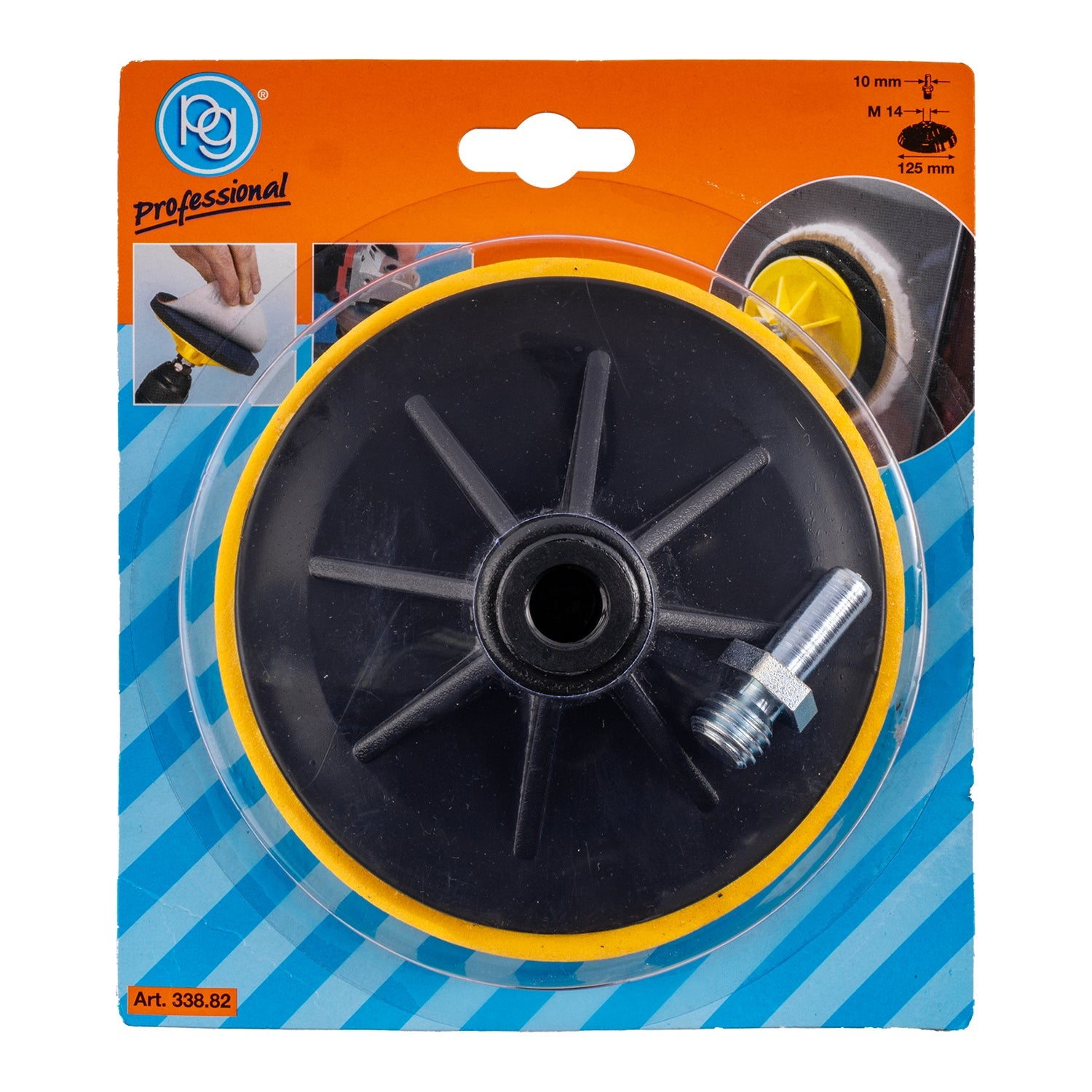 BACKING PAD HOOK & LOOP 125MM 14M + ARBOR