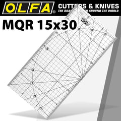 METRIC QUILT RULER 15CM X 30CM - METRIC GRID