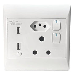 4x4 wall socket 1x16a ,1xsa new ,2xusb 5v 2.5a sti-1078