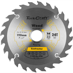 Blade contractor 190 x 24t 30/20/16 circular saw tct