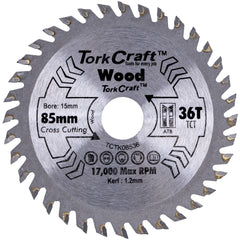 Tct saw blade 85mm x 1.2mm x 15mm x 36t wood thin kerf