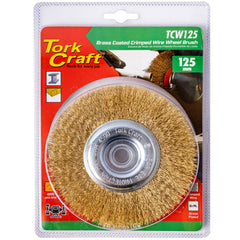 Wire wheel brush 125mm x 14mm x 16mm arbor with 1/2' bush