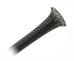 Braided sleeving flat=50 40/60mm pet50-blk / 220809 *dbk*