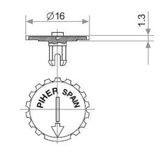 Thumb wheel for pt15vh piher 5371-wh