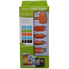 USB MOBILE DATA CABLE 5 IN 1 ORANGE