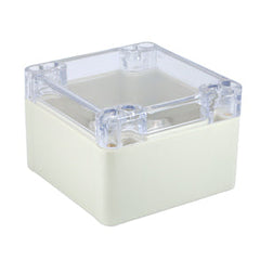Abs enclosure molded ip65 83x81x56 grey+clear lid 11-88t