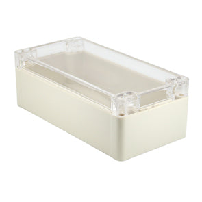 Ip65 abs enclosure clear lid 161x81x56mm 11-89t