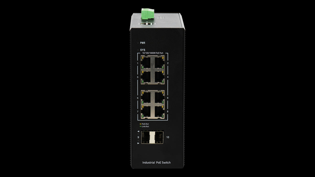 BDCOM 8 Port Gigabit Industrial PoE+ Switch With 2 SFP - Managed