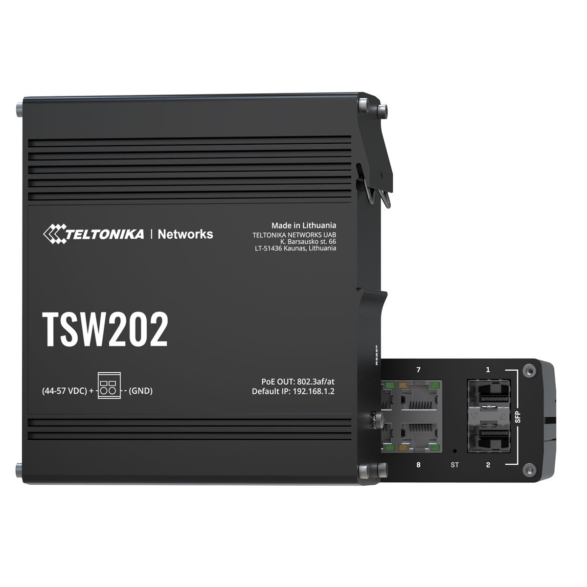 Teltonika 8-Port Industrial Managed PoE+ Switch | TSW202
