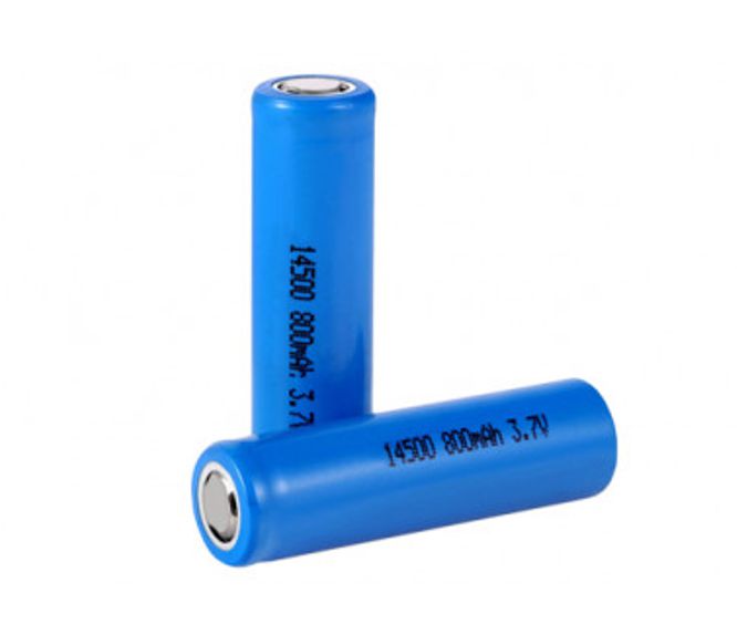 Batt li-ion 3.7v 800mah aa size high top recharge 14x500mm icr14500e-750 ht